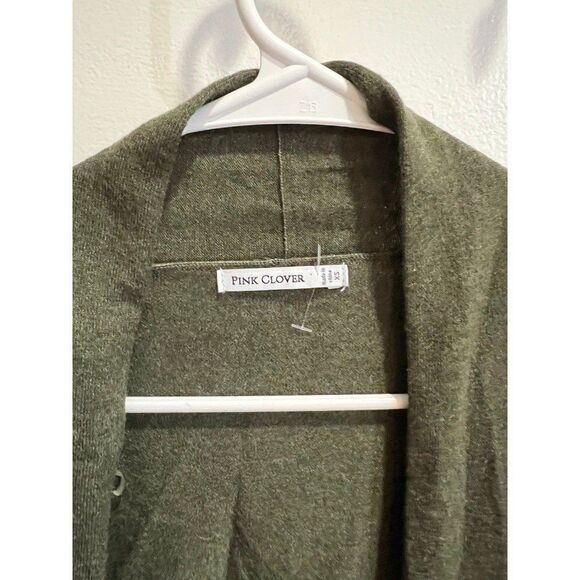 Stitch Fix Pink Clover Women Green Pockets Long Open Cardigan Comfy Fall Chic - Picture 2 of 8